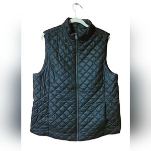 Banana Republic Vest XL Black Quilted Puffer Full Zip Cold Weather